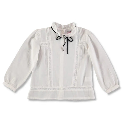 Bluza cu gluer si snur, Bimbalina, alba, 50871 - 4Kids Romania