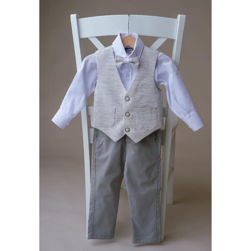 Costum elegant cu vesta, Montella, Gri, MY-5131 - 4Kids Romania