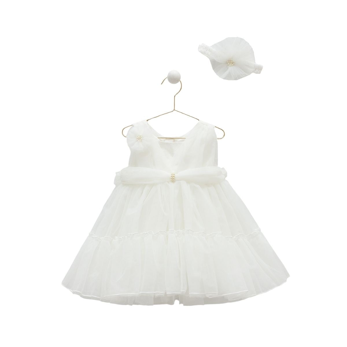 Rochita Eleganta cu Tulle, Caramell, Bebelusi, Bentita Asorata, ELB7900 - 4Kids Romania