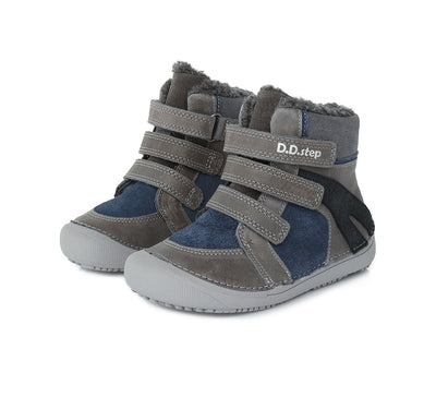 Ghete Barefoot din piele, baietei, D.D.step, imblanite, W063-381A - 4Kids Romania