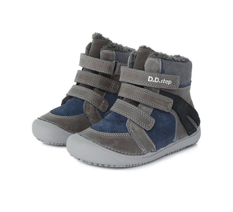 Ghete Barefoot din piele, baietei, D.D.step, imblanite, W063-381A - 4Kids Romania