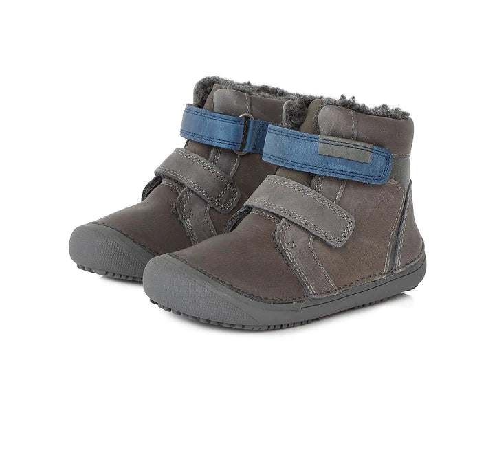 Ghete Barefoot din piele, baietei, D.D.step, imblanite, W063-740 - 4Kids Romania