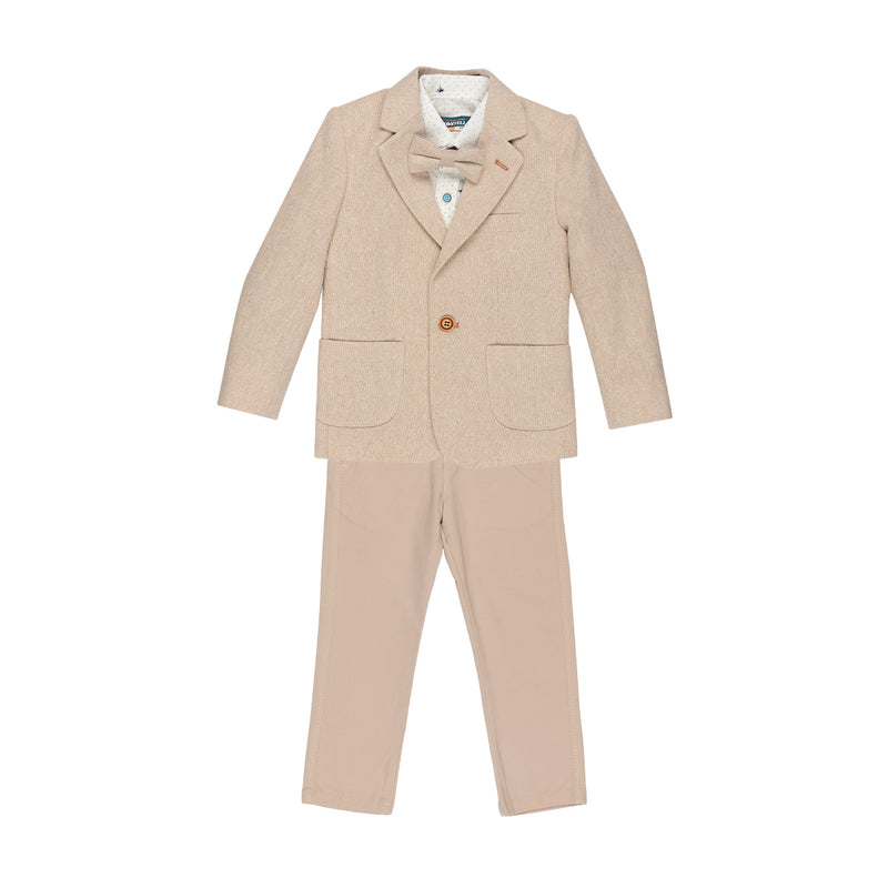 Costum Elegant Copii, Montella, 4 Piese, Crem, MS-2393C - 4Kids Romania