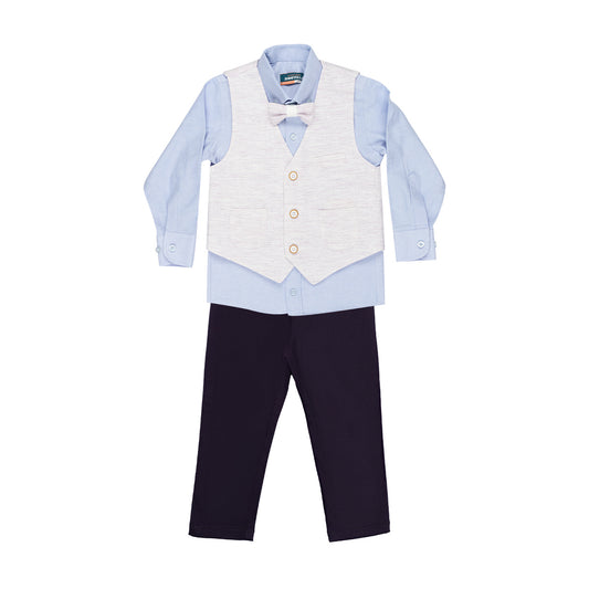 Costum Elegant din 4 Piese, Montella, Baieti, Lila, MY-5131 - 4Kids Romania