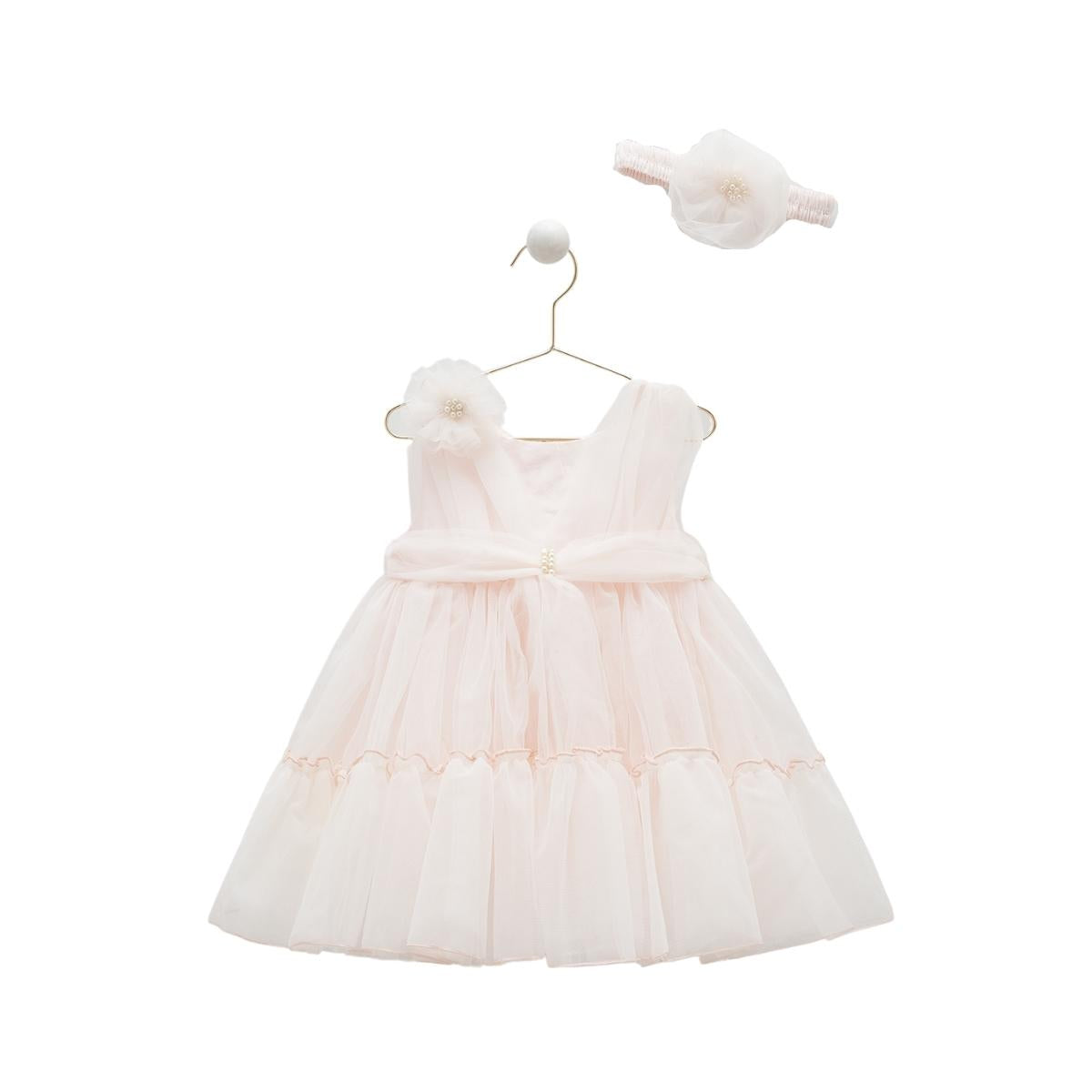 Rochita Eleganta cu Tulle, Caramell, Bebelusi, Bentita Asorata, ELB7900