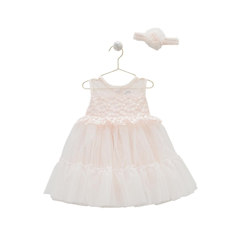 Rochita Eleganta cu Tulle, Caramell, pentru Fetite, Bentita Asortata, ELB7901 - 4Kids Romania