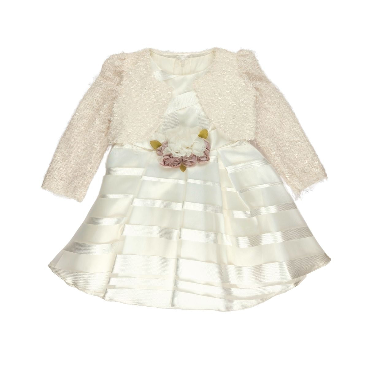 Rochie Eleganta Fetite, cu Bolero, Alba, 2512A - 4Kids Romania