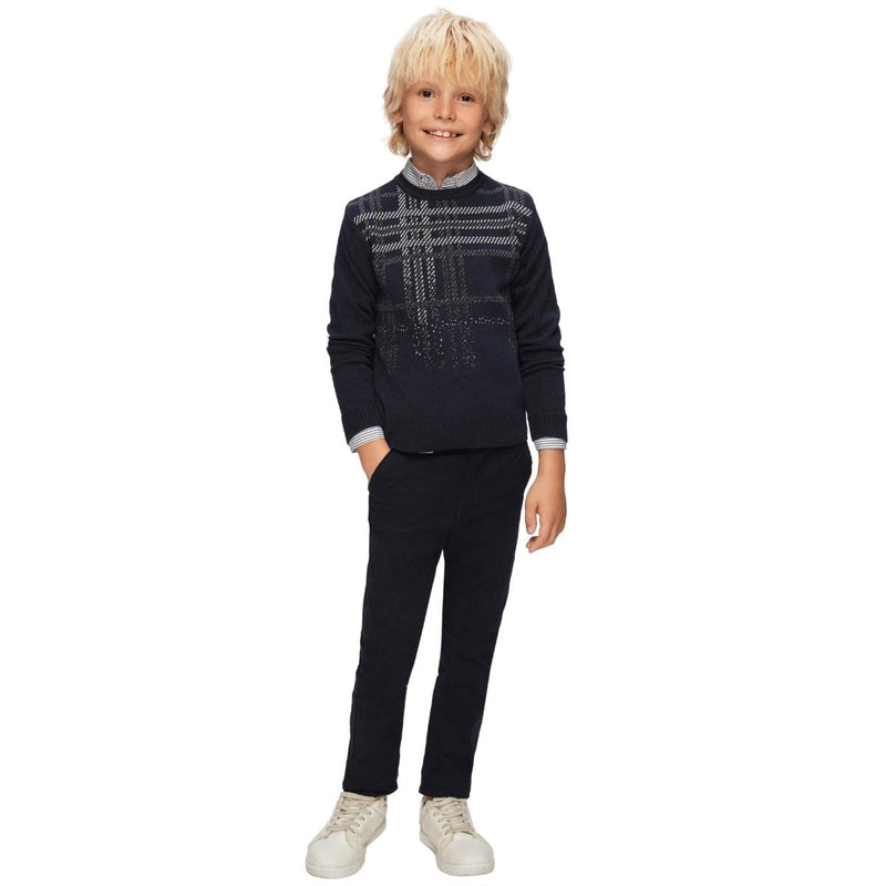 Tinuta Casual Baieti, Montella, Pulover Bleumariun, din 3 Piese, MT-4027 - 4Kids Romania