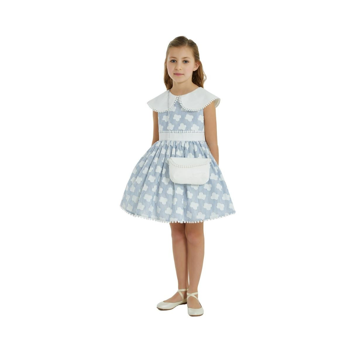 Rochie cu Gentuta, Pamina, Albastra, 32173PR - 4Kids Romania