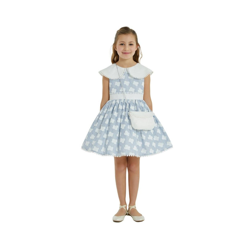 Rochie cu Gentuta, Pamina, Albastra, 32173PR - 4Kids Romania