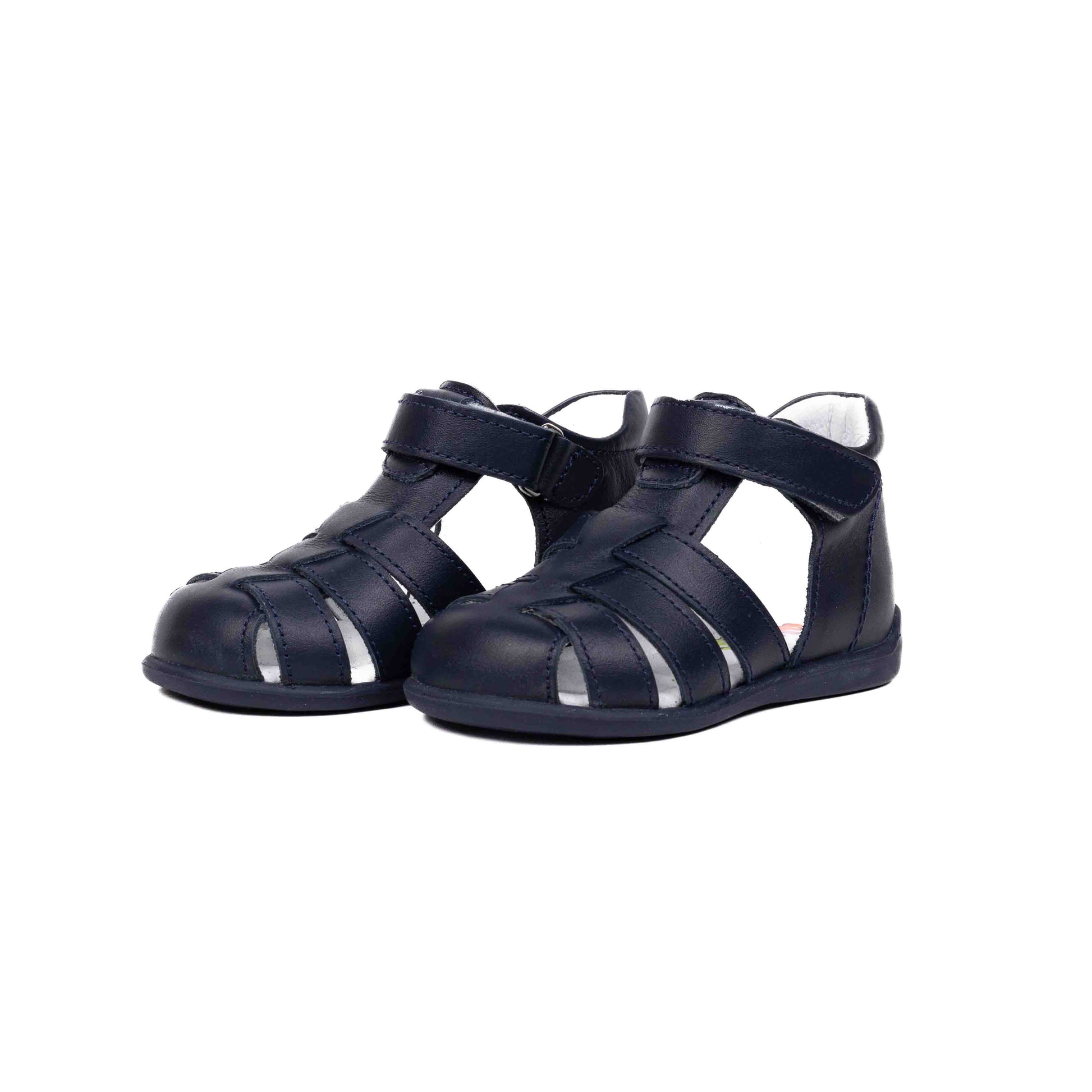 Sandalute din Piele Baieti, 4Kids - cu Scai, Usoare, Bleumarin, 421